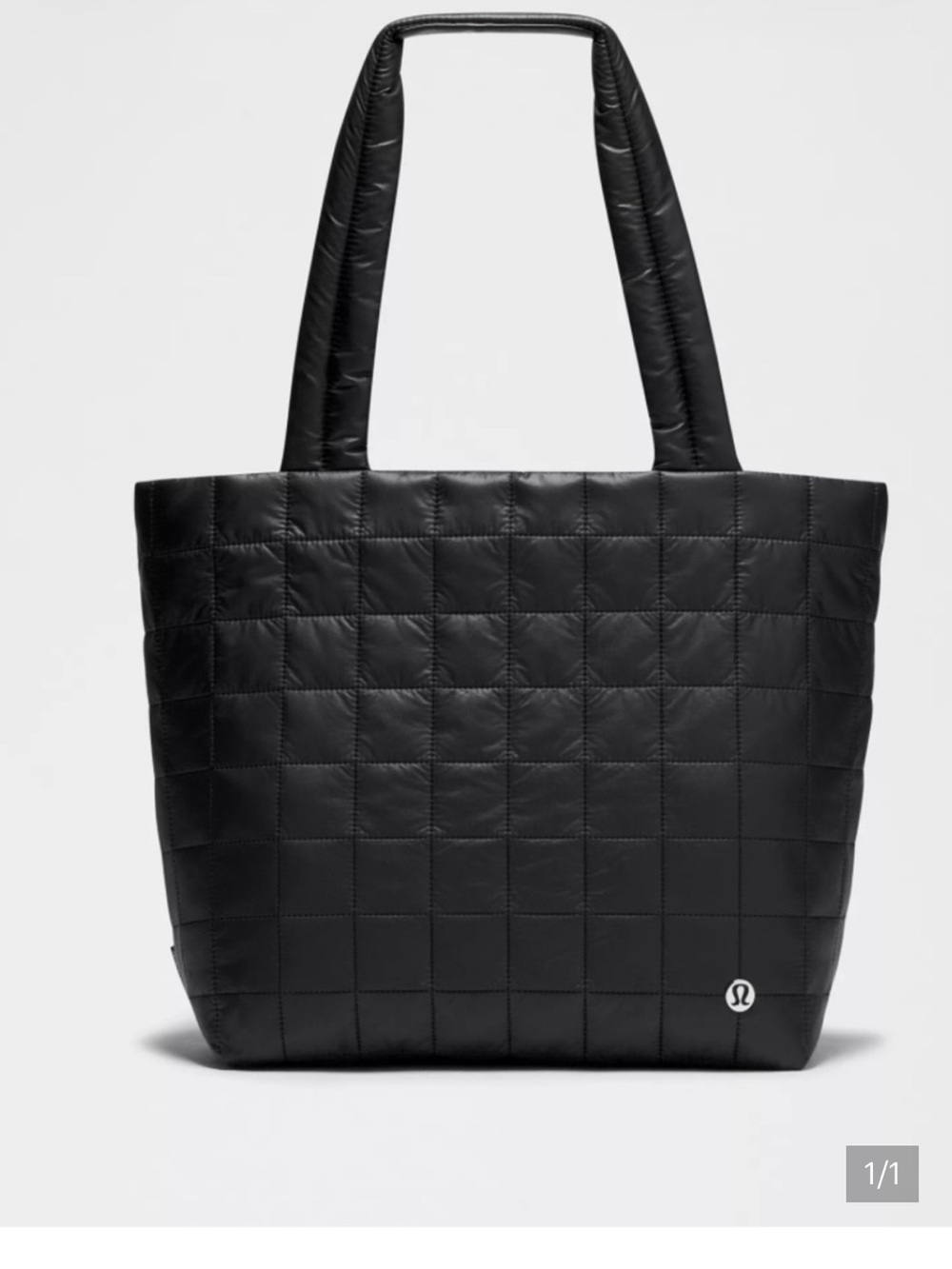 lululemon athletica Black Quilted Tote with Padded Straps